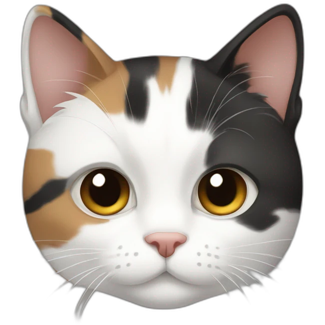 black white brown calico cat and gray striped cat emoji