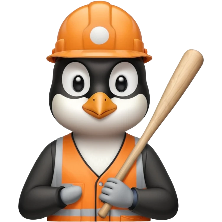 Penguin Construction Worker baseball bat emoji