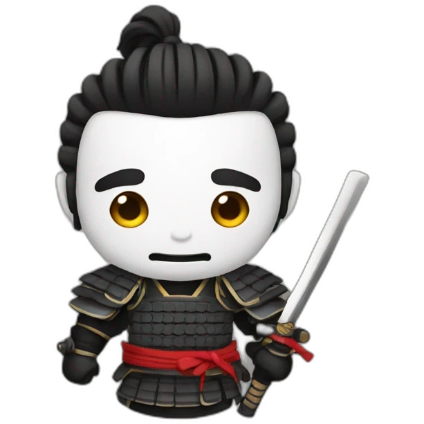 samurai with black emoji