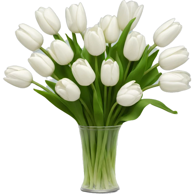 bouquet of white tulips emoji