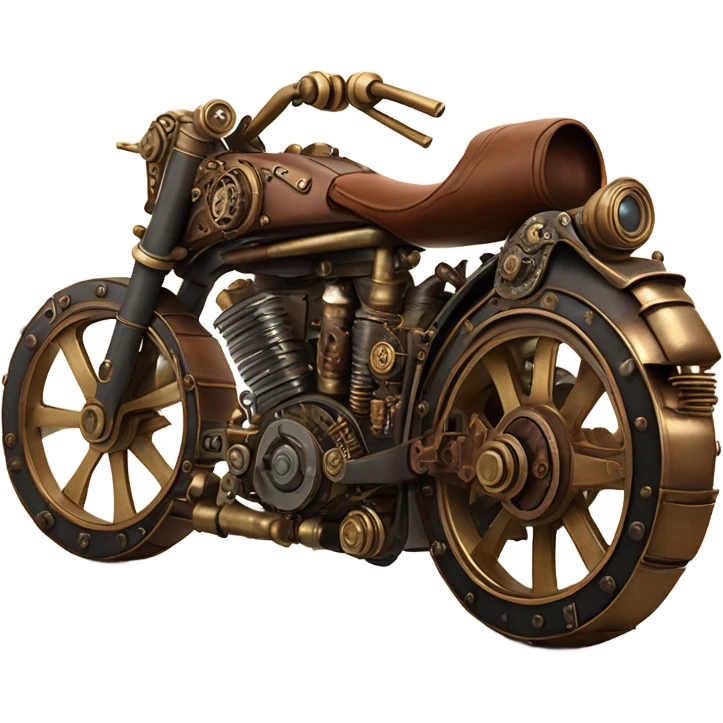 steampunk motorbike back view emoji