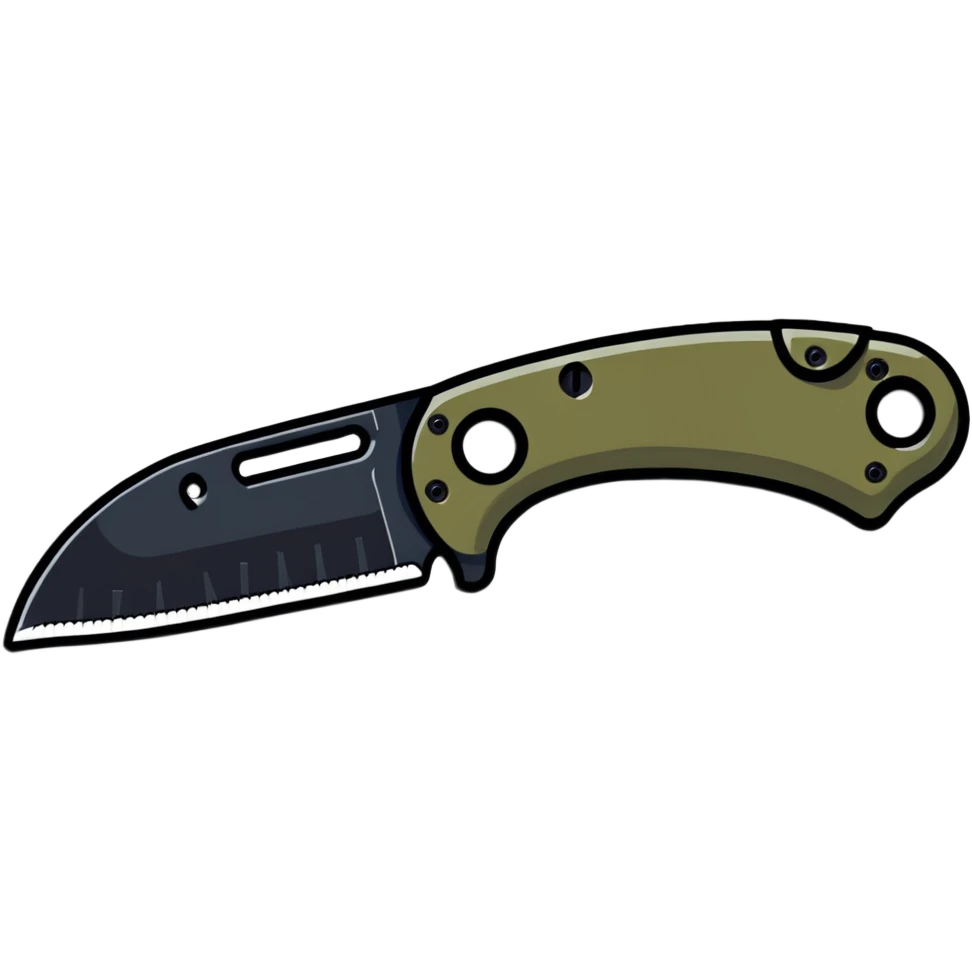 Tactical Spyderco knife with serrated edge emoji