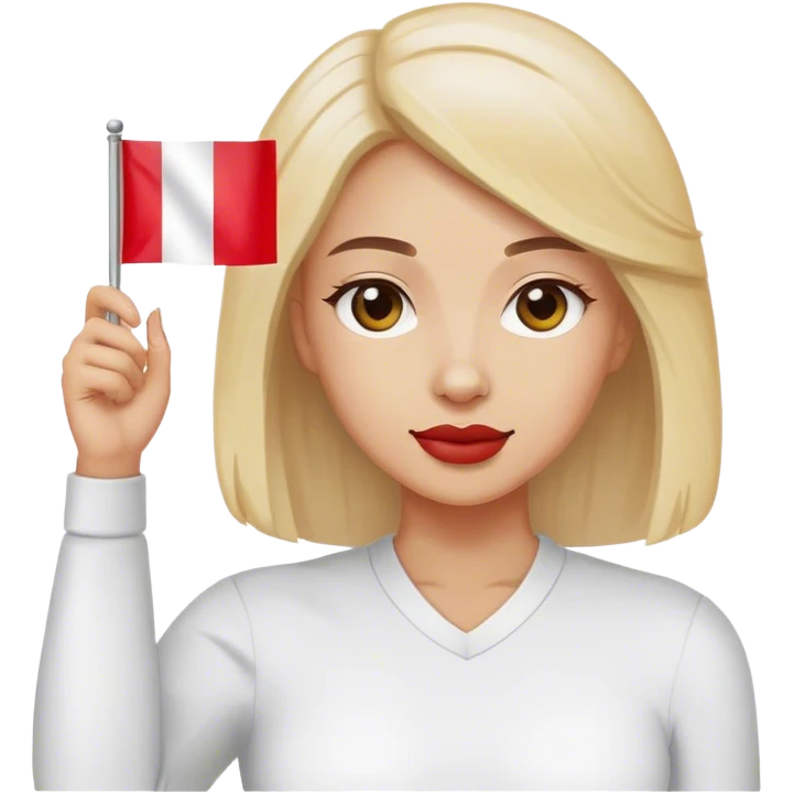woman waving polish flag emoji