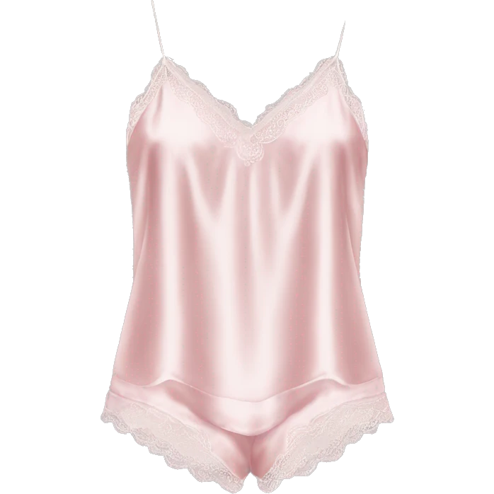 Light pink silk camisole pjs emoji