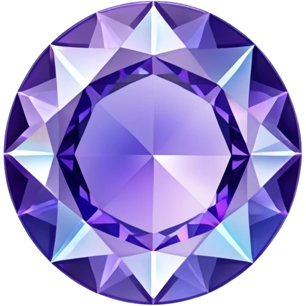 Round brilliant cut tanzanite gemstone with holographic iridescence showing blue and purple hues emoji