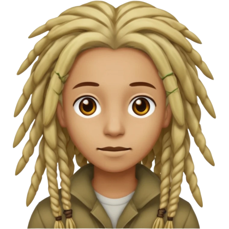 olive tone skin person with brownish platnium blonde dreadlocks emoji