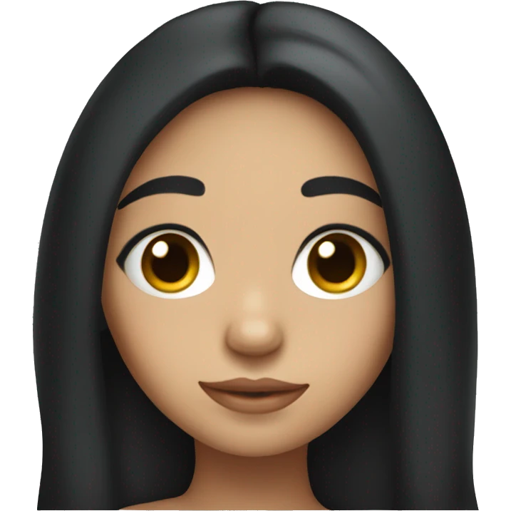 Pretty hispanic girl with big eyes and long black hair emoji