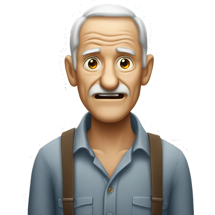 Old man grimacing emoji
