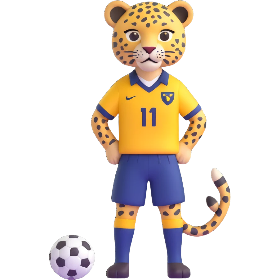 leopard wearing a navy soccer uniform emoji