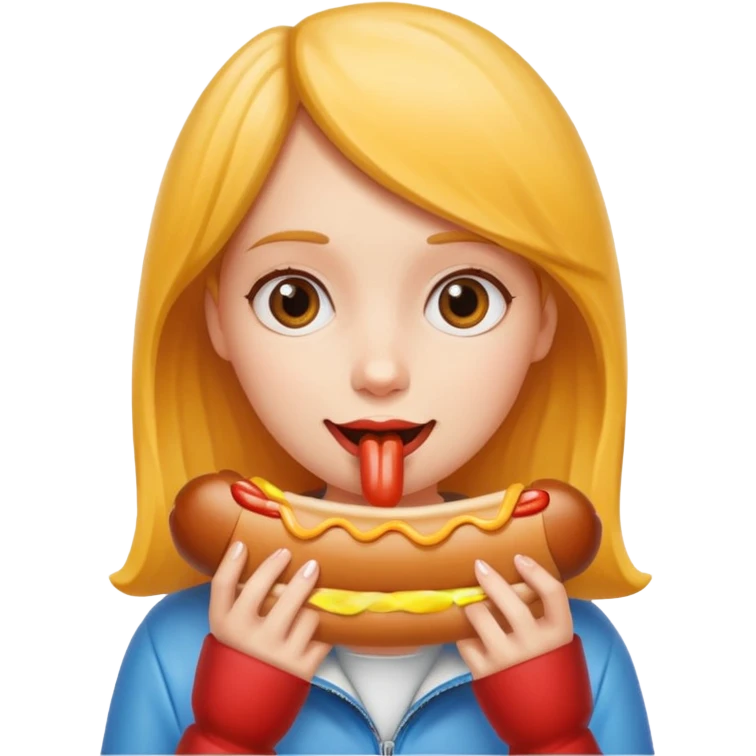 hotdog eating girl emoji