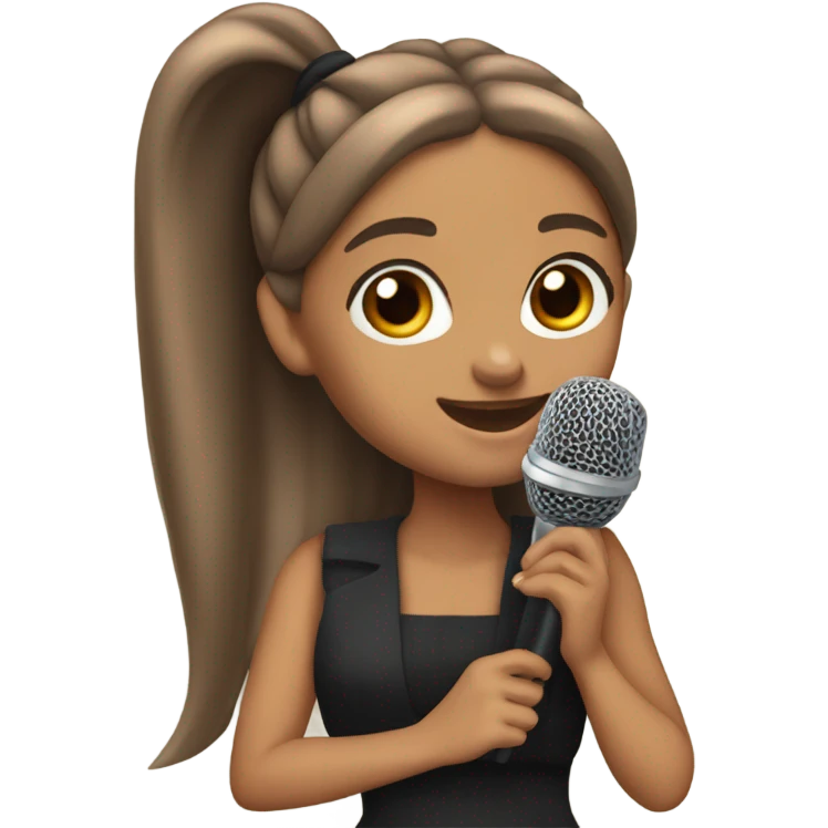 ariana grande with a mic emoji