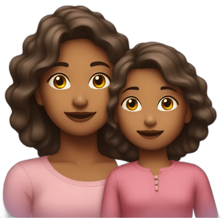 A snapshot of a mother and her young daughter. emoji