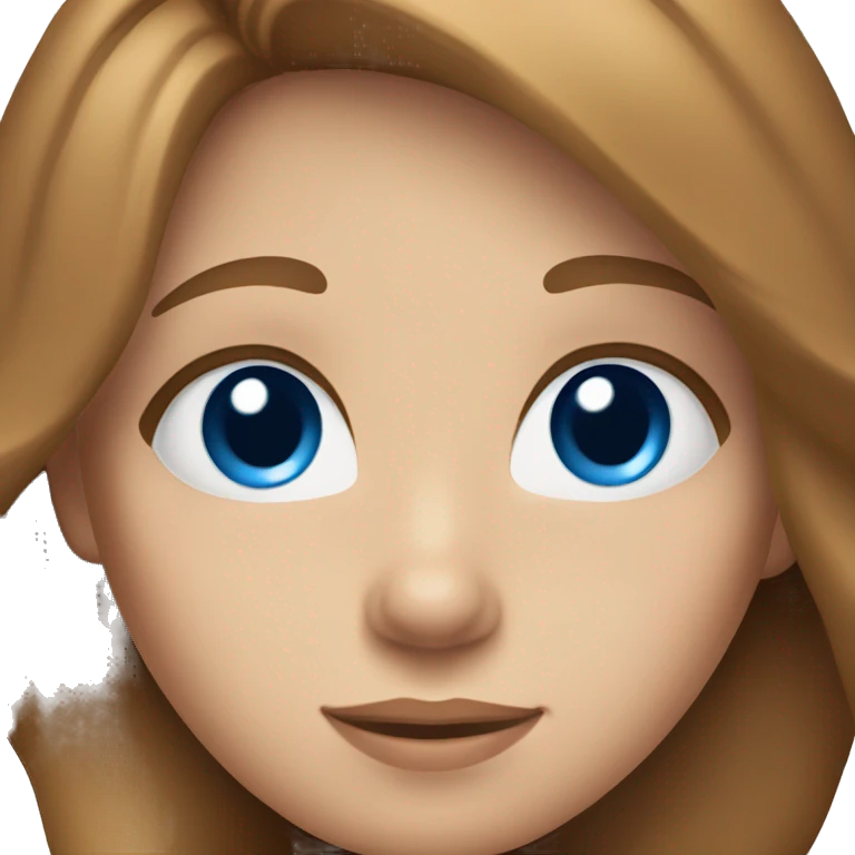 Girl with light brown chestnut hair and blue eyes  emoji