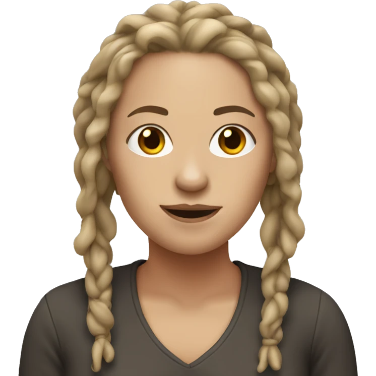 white woman with Dreadlocks, brown hair emoji