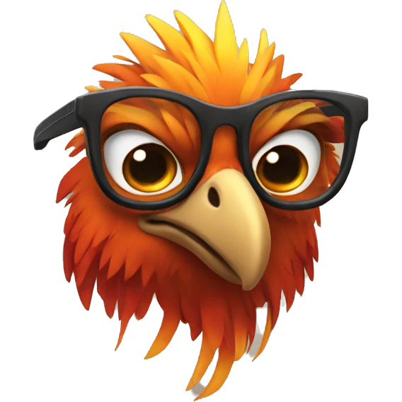 Phoenix with glasses  emoji