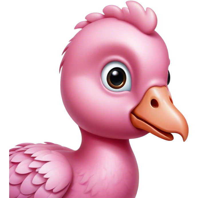 A cute realistic pink dodo emoji