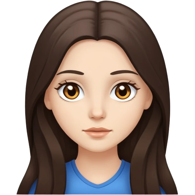 White brunette with brown eyes and long hair  emoji