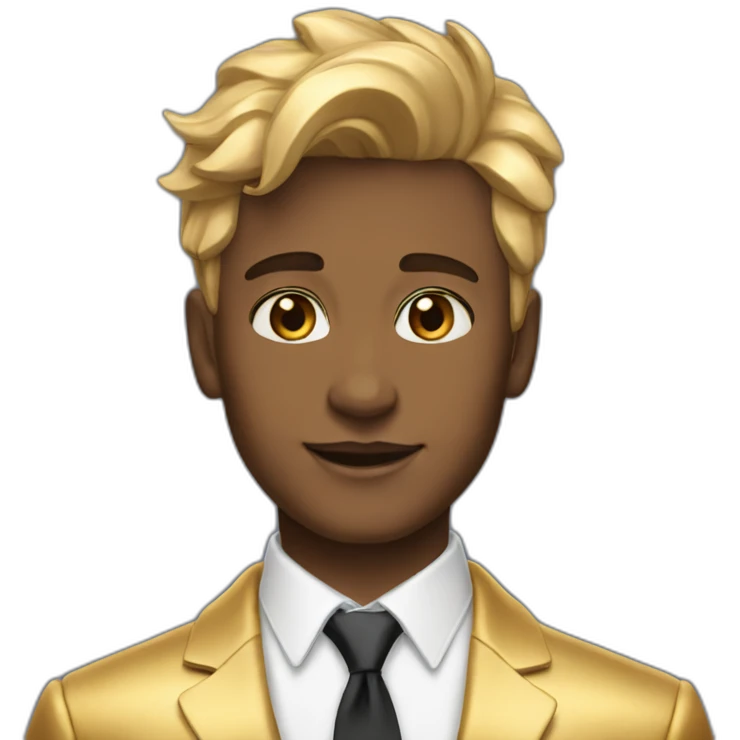 Posh-boy-with-golden-suit-and-blue-eyes-and-rainbow-unicorn-hair emoji