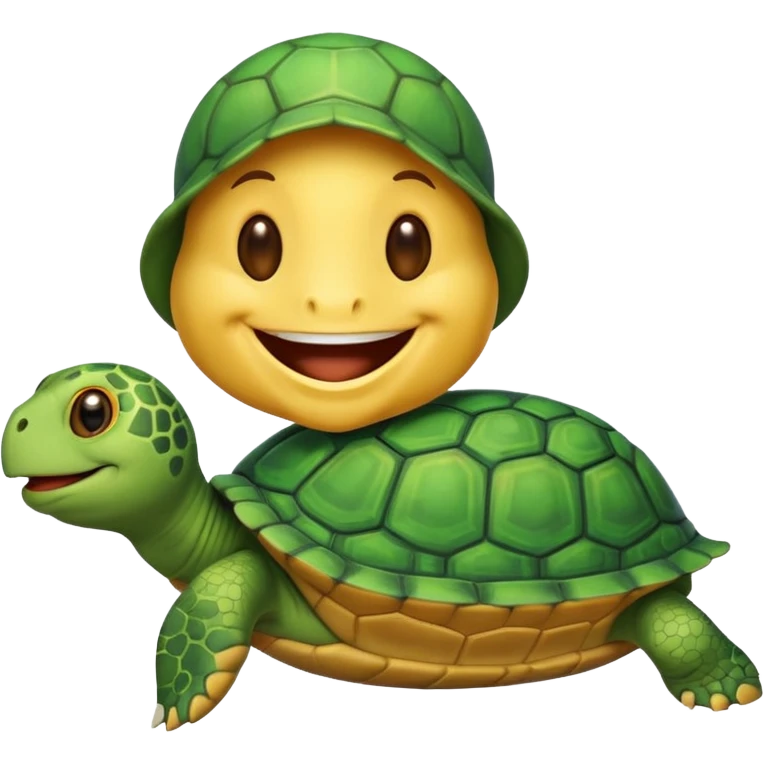 Smiley holds a turtle emoji