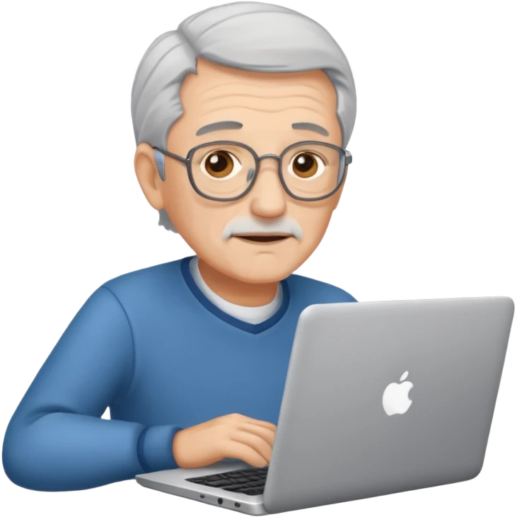 AN OLD SNIIOR DEVELOPER WITH A LAPTOP emoji