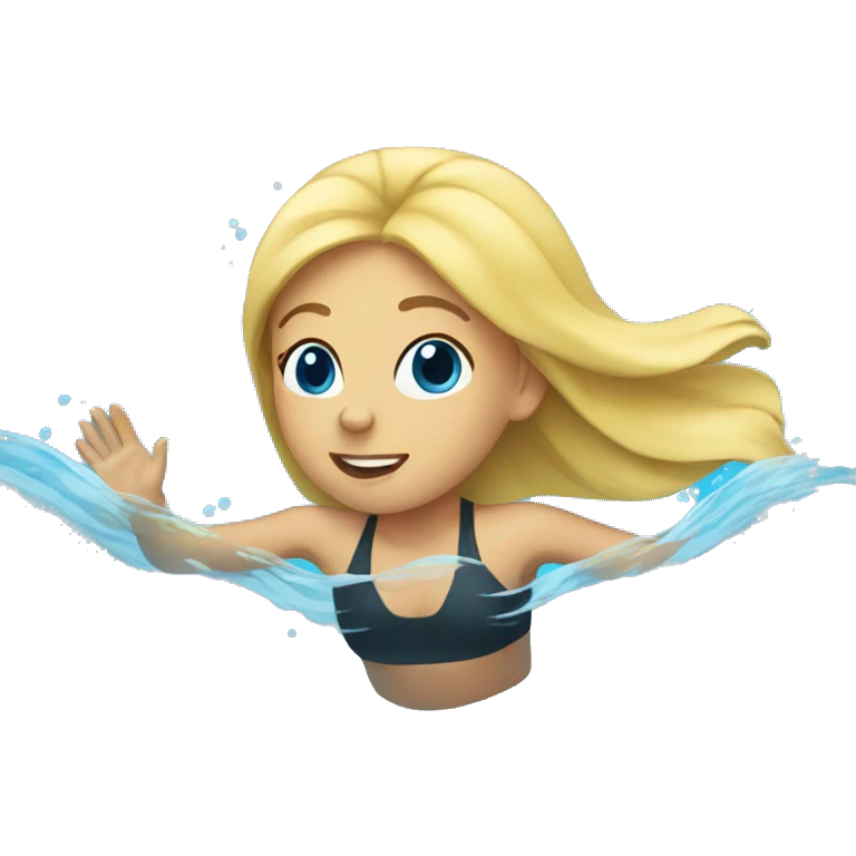 Blonde girl swimming emoji