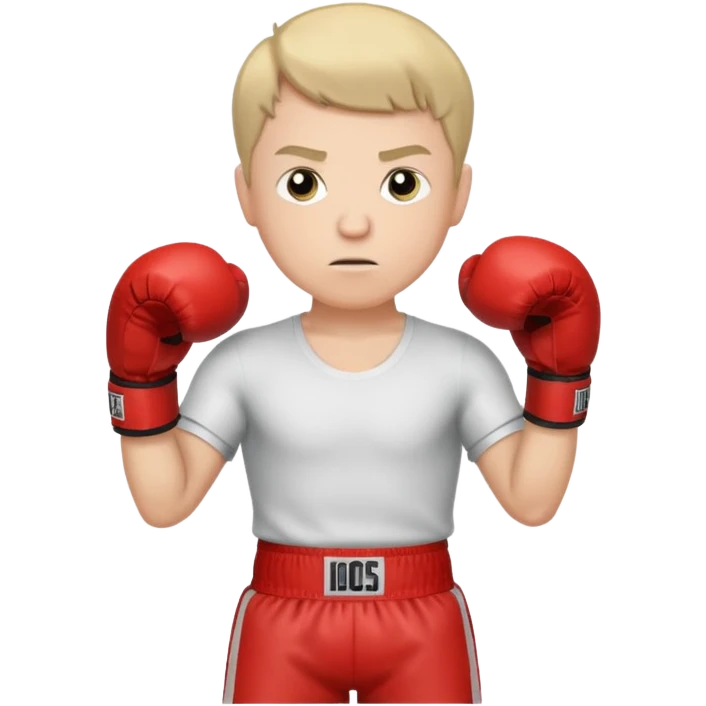 white man with short hair, wearing boxing gloves, in a fighting stance emoji