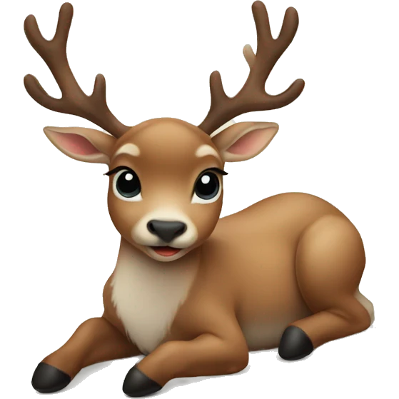 Baby reindeer lying emoji