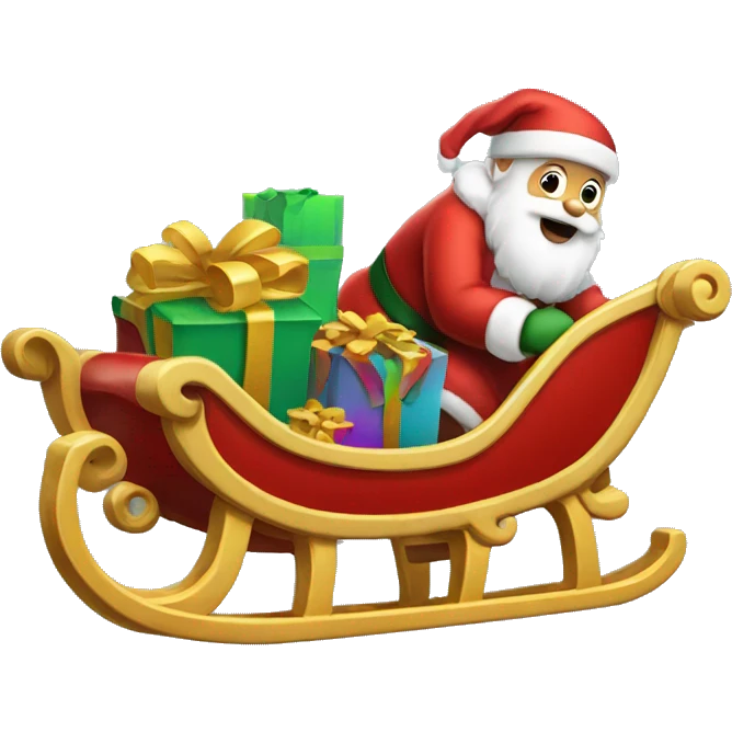 Santa Claus Sled with gifts emoji