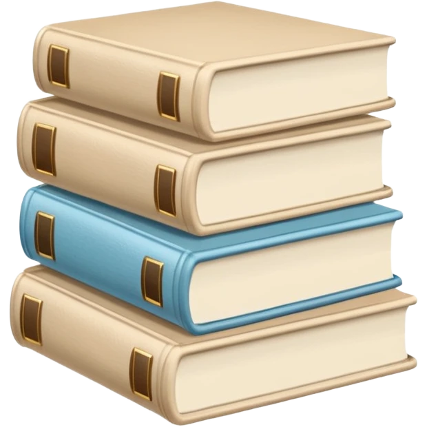 aesthetic book stack beige and light blue emoji