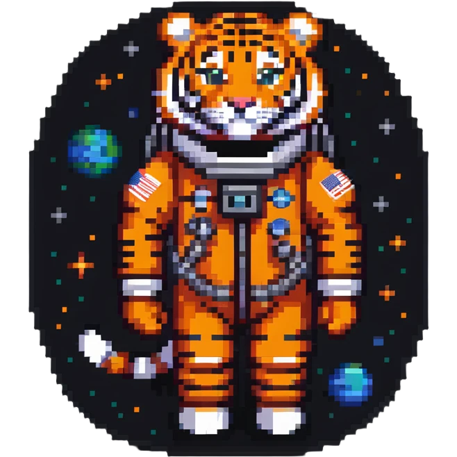 tiger astronaut in space emoji