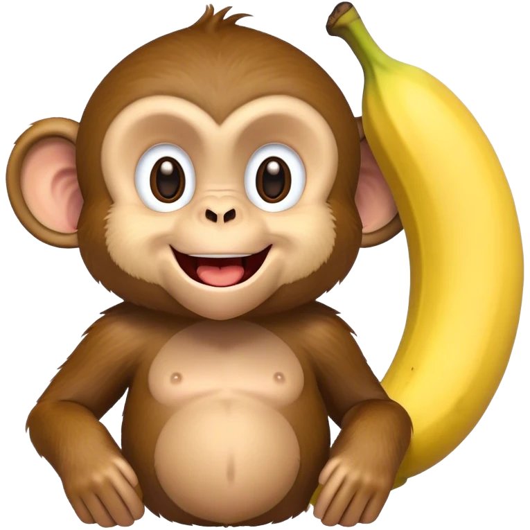 Monkey with banana smile emoji