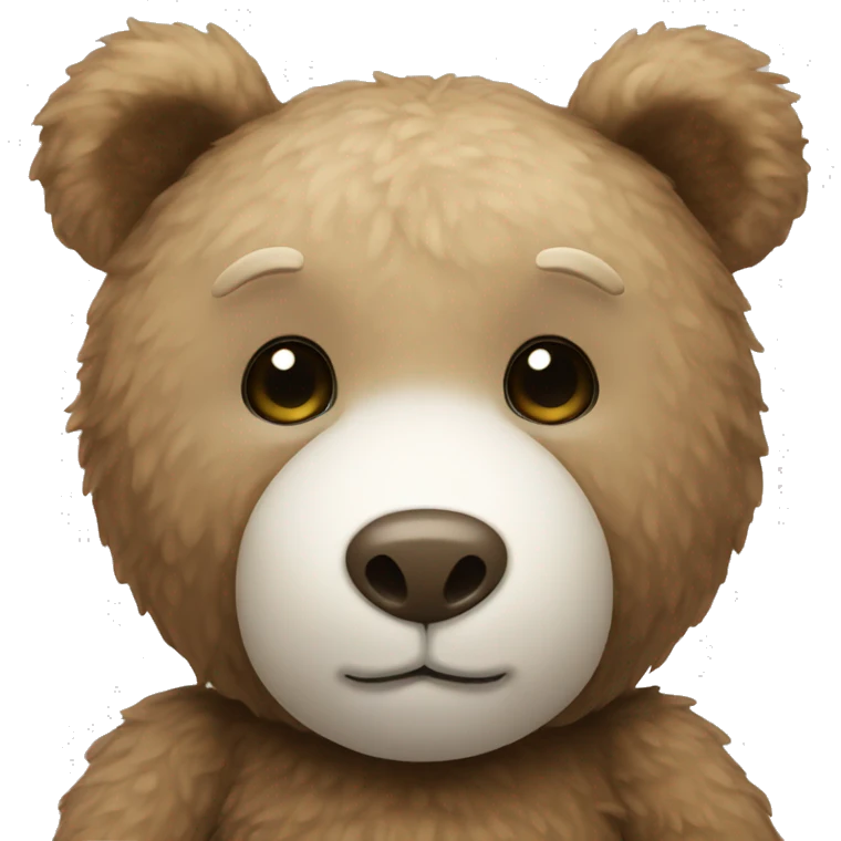 Teddy bear with a white heart emoji