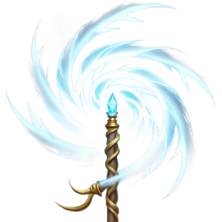 storm wind elemental staff object icon, powerful magic staff, vortex wind swirl, glowing runes, strong air trail effects, epic fantasy design, 3D cartoon, mobile game icon style, centered, clean background, no text, no watermark
 emoji