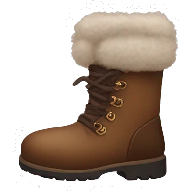 Winter brown fluffy boots emoji