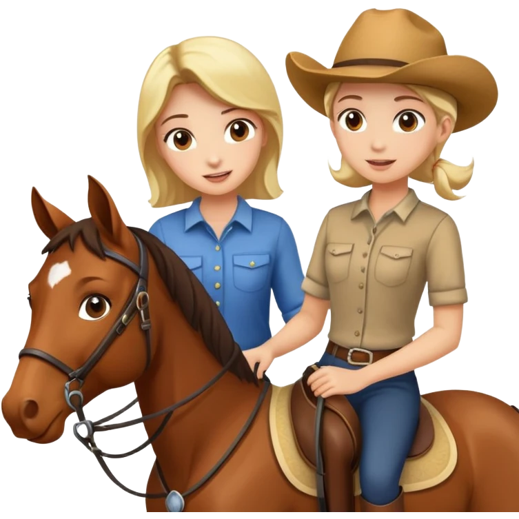 girl talking to a person riding a horse emoji