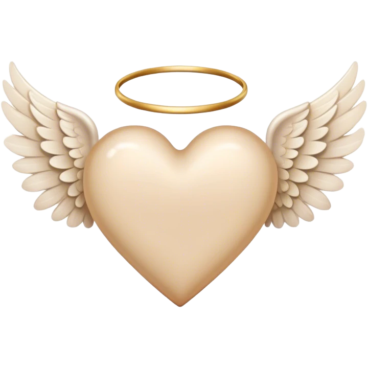 beige heart with angel wings emoji