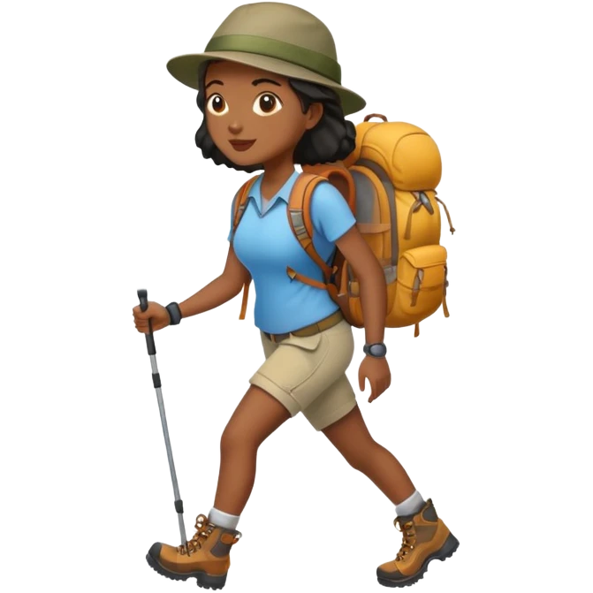 black female hiking emoji