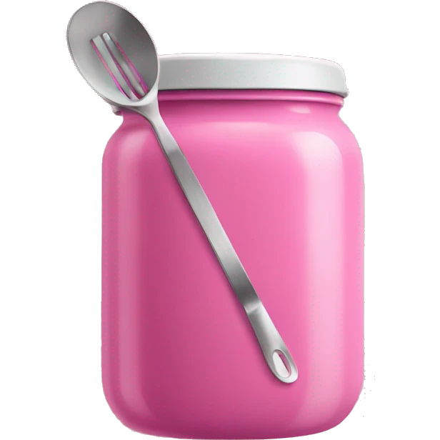 cooking utensils in a pink jar emoji