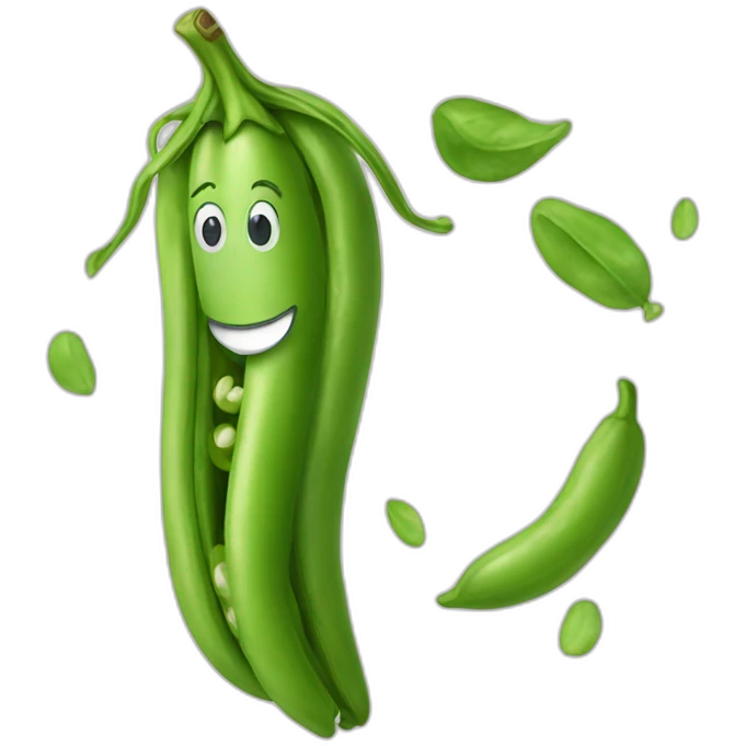 Happy green bean emoji