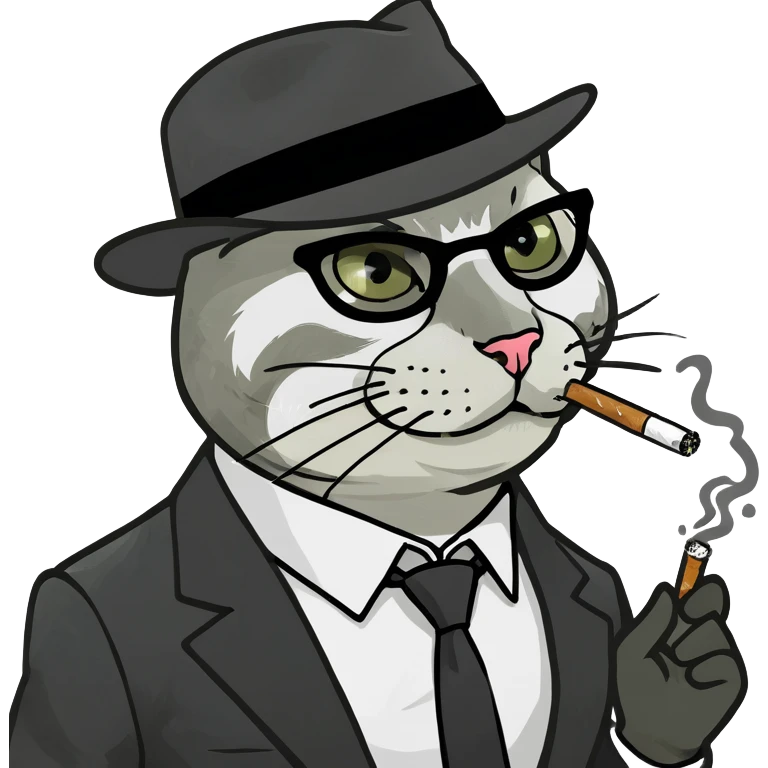 Gangster cat smoking  emoji