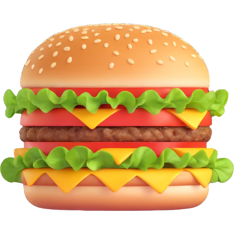 veggie burger, 3D emoji style emoji