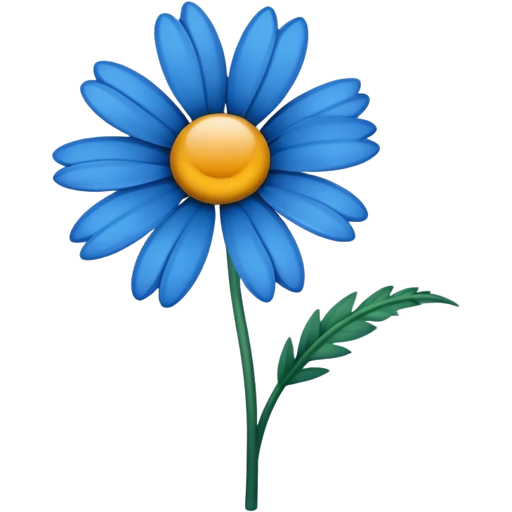 single Blue Daisy, straight stem emoji