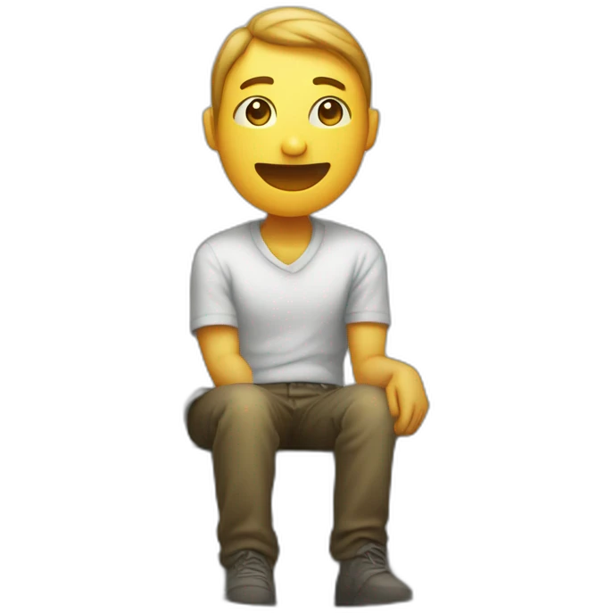 Melanchon seated on toilet emoji