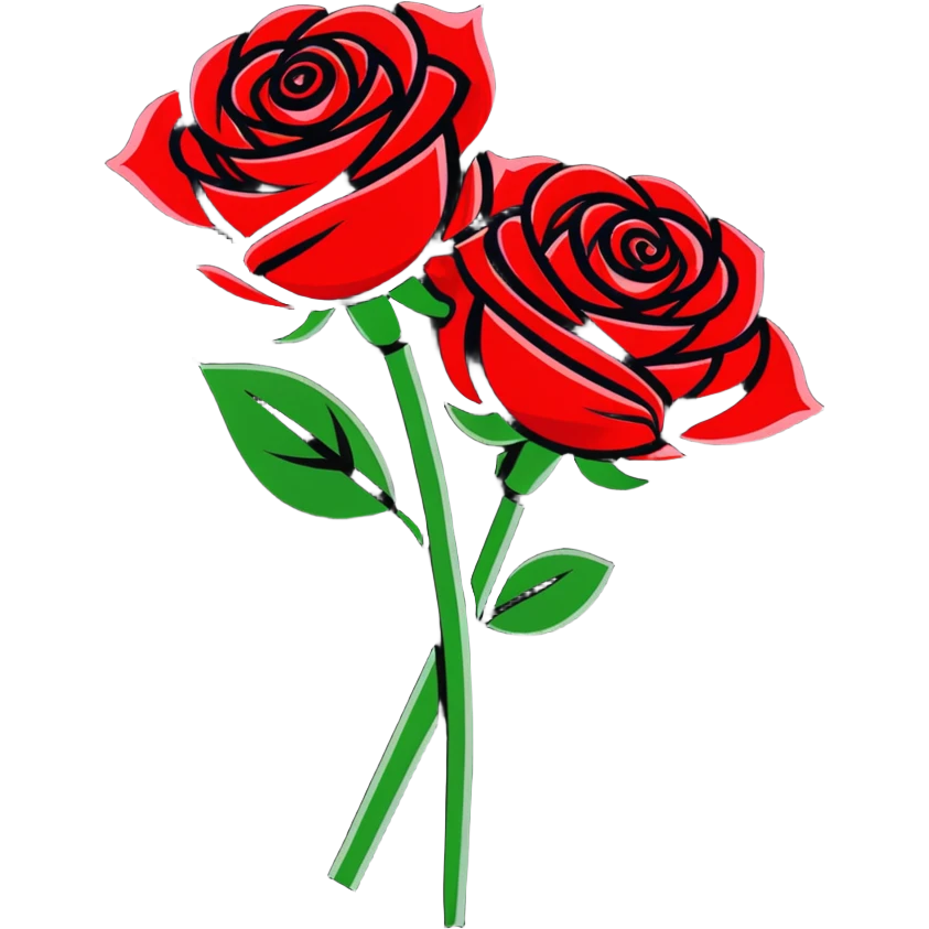 romantic bouquet of red roses emoji
