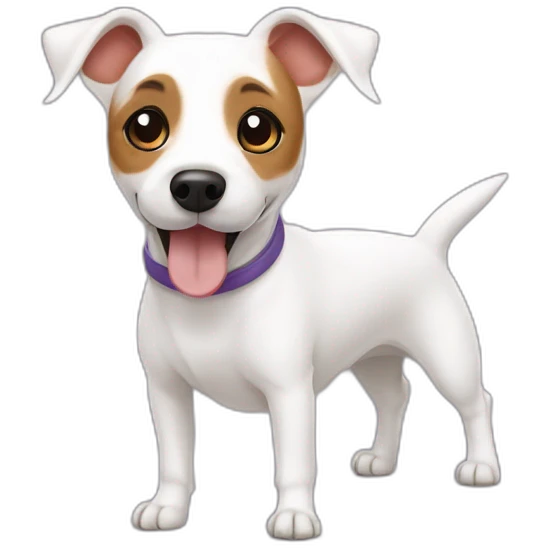 White jack Russell terrier doing downward dog emoji
