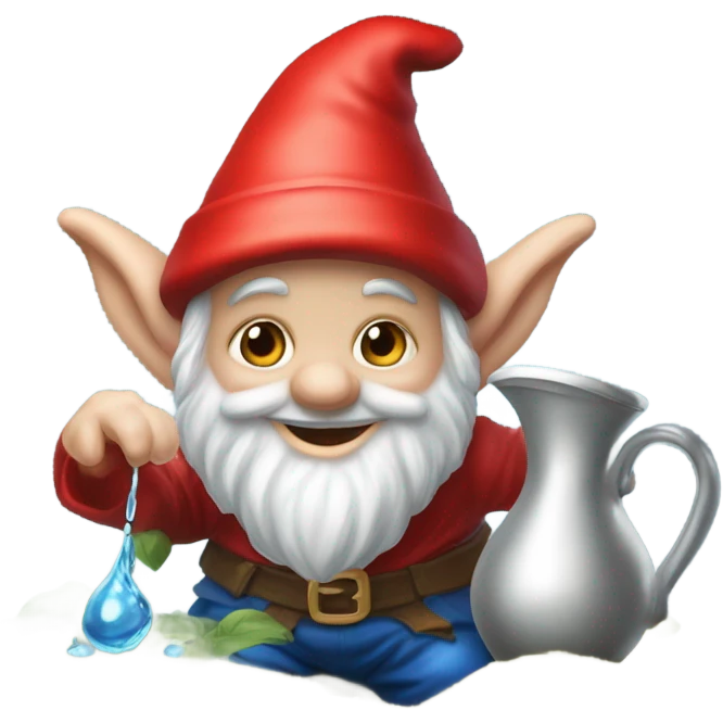 gnome pouring out liquid on the ground emoji