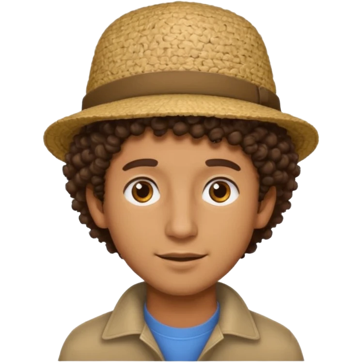 curly haired guy with hat emoji