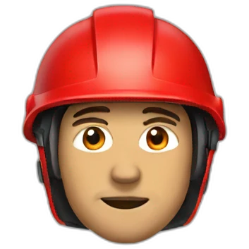 man in a red dress and helmet emoji