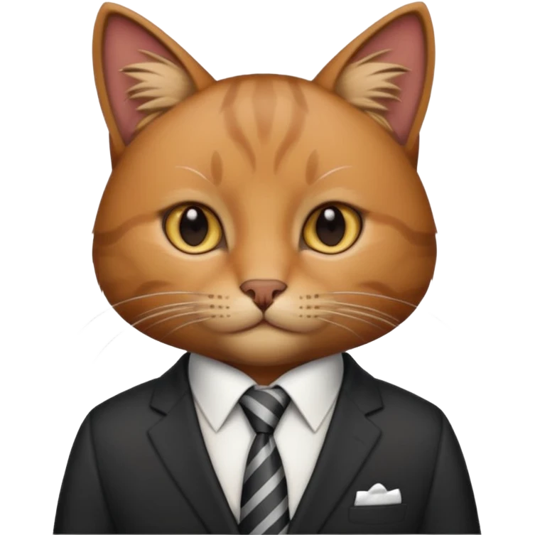 Neko with suit and tie brown cat emoji
