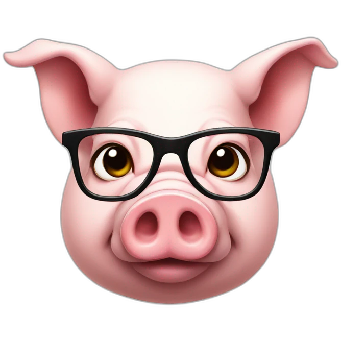 Pig whit glasses emoji